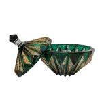 ظرف شکلات خوری سبز رنگ با در باز