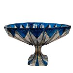 کاسه میوه مودنا نقاشی زیرلعابی با رنگ آبی تیره و جزئیات طلایی