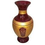 گلدان شیشه‌ای هنری قرمز پایه‌دار مدل سلطان قرمز