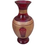 گلدان شیشه‌ای قرمز تزئینی طرح سنتی مدل سلطان