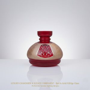 قطعه واسط شمعدان مدل سلطان با آبکاری طلا و طرح اسلیمی.